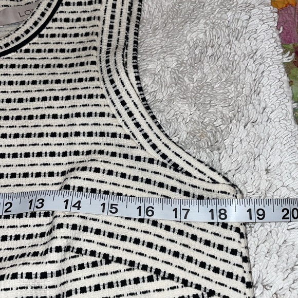 Loft Black & White Textured A-Line Shift Dress. - Picture 9 of 11